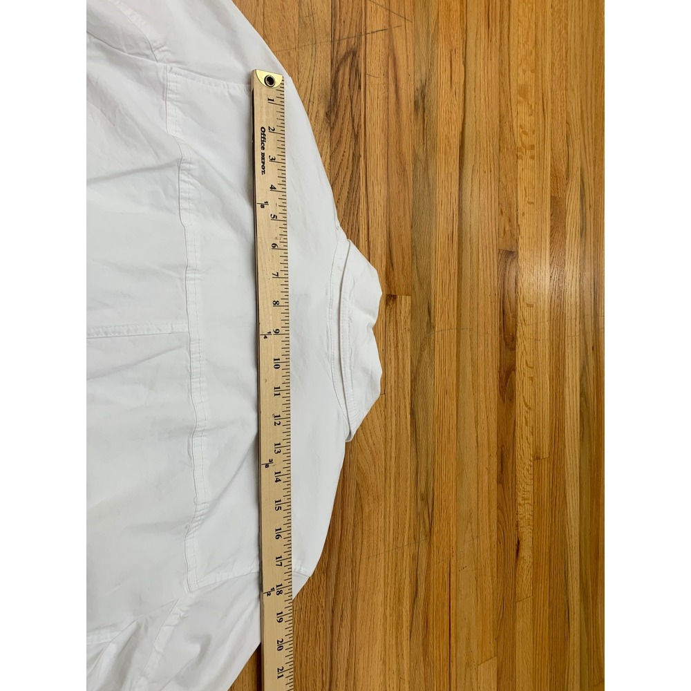 Talbots Plus Women's White Utility Safari Jacket Cotton Blend Button Front 1X - Picture 8 of 9